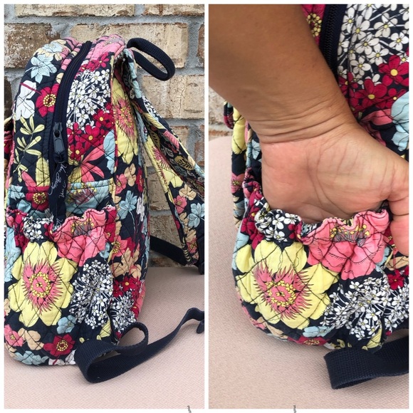 Vera Bradley Retired Multi Color Floral Quilt Medium Backpack - Picture 4 of 16